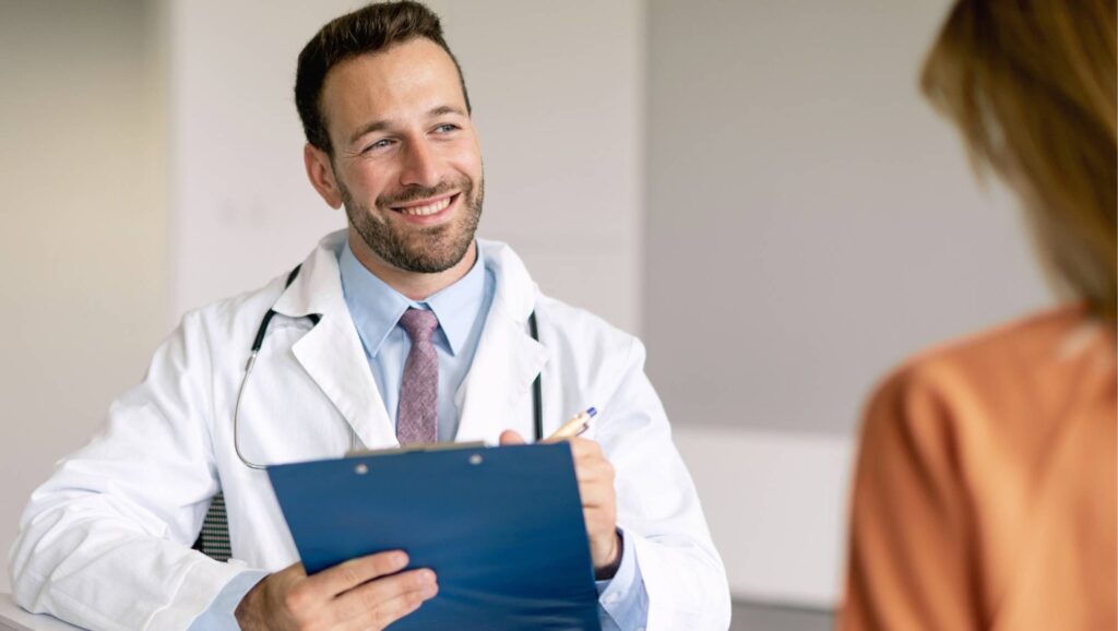 Doctor guiding patient through fentanyl addiction treatment in Denver, Colorado.