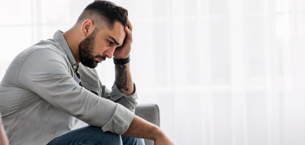 Man showing signs of fentanyl addiction.